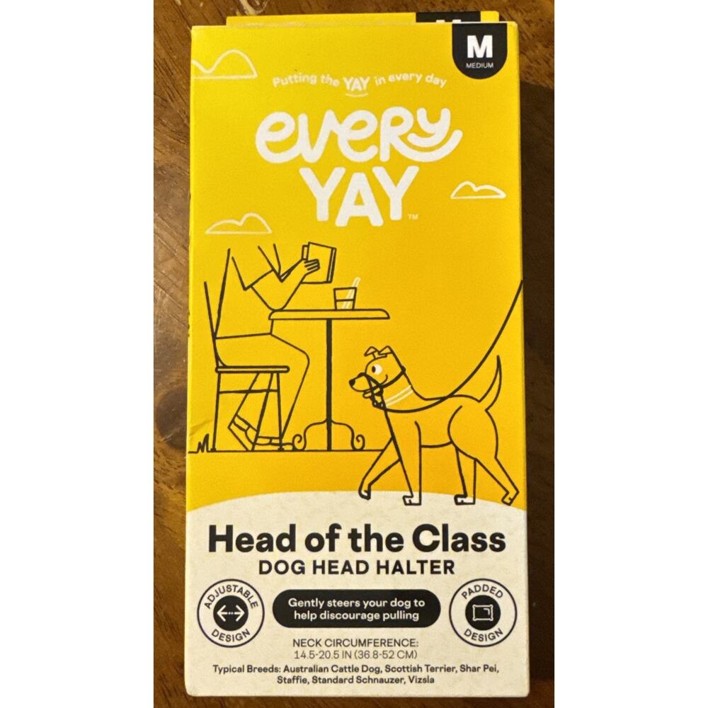 Every Yay Head Of The Class Medium Dog Head Halter Leash Harness Gentle Steer